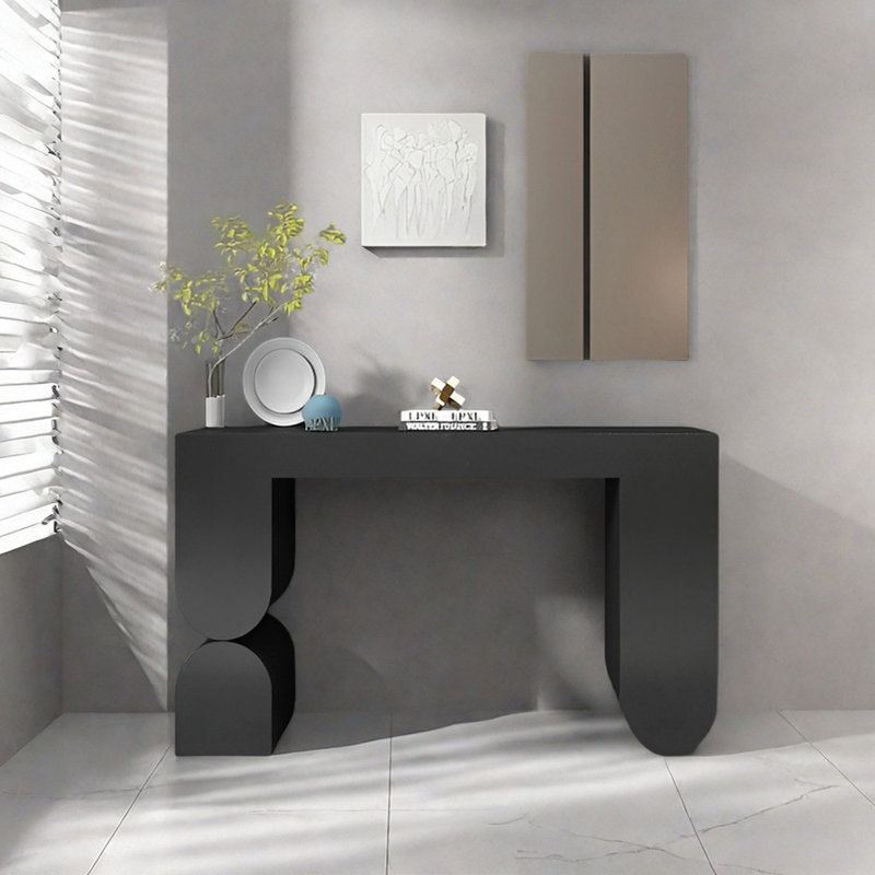 Console moderne minimaliste, H 35,43 po x l 55,12 po x P 15,75 po, Noir