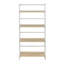 Bibliothèque contemporaine en métal peint blanc et bois naturel par Lumisource-545997948