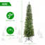 Arbre de Noël 7 pi avec crayon vert - conception mince en PVC avec 469 pointes, peu encombrant et support en métal stable pour les petits espaces-24027361