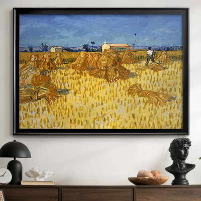 Champ de blé avec des gerbes (récolte en Provence) - Vincent Van Gogh - Toile tendue avec châssis, 1888