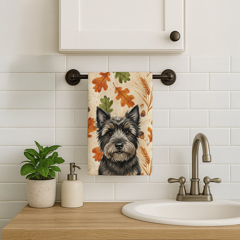 Torchon noir Cairn Terrier Heirloom, Terrier Cairn noir