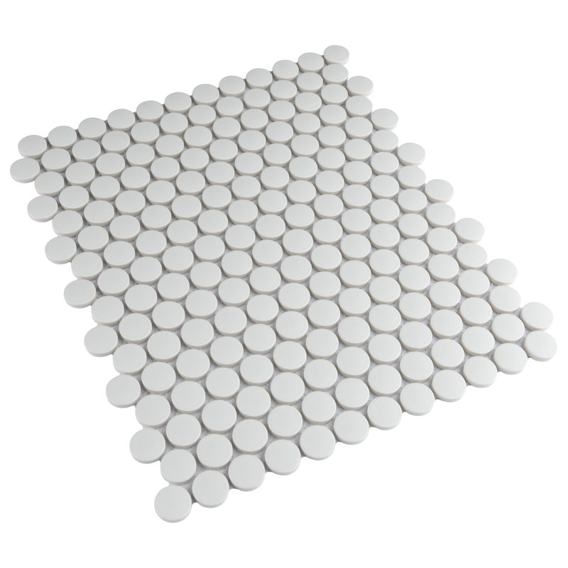 Gotham 1" X 1" Porcelain Penny Round Wall & Floor Tile, White
