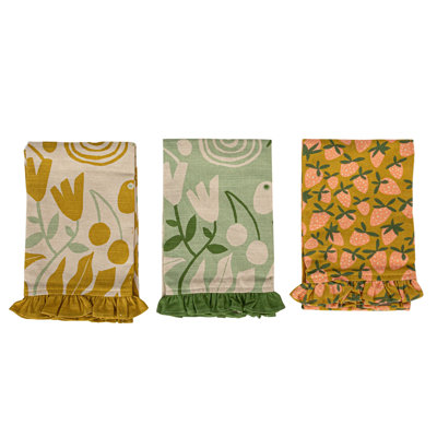 Cotton Printed Tea Towel With Fruit Prints