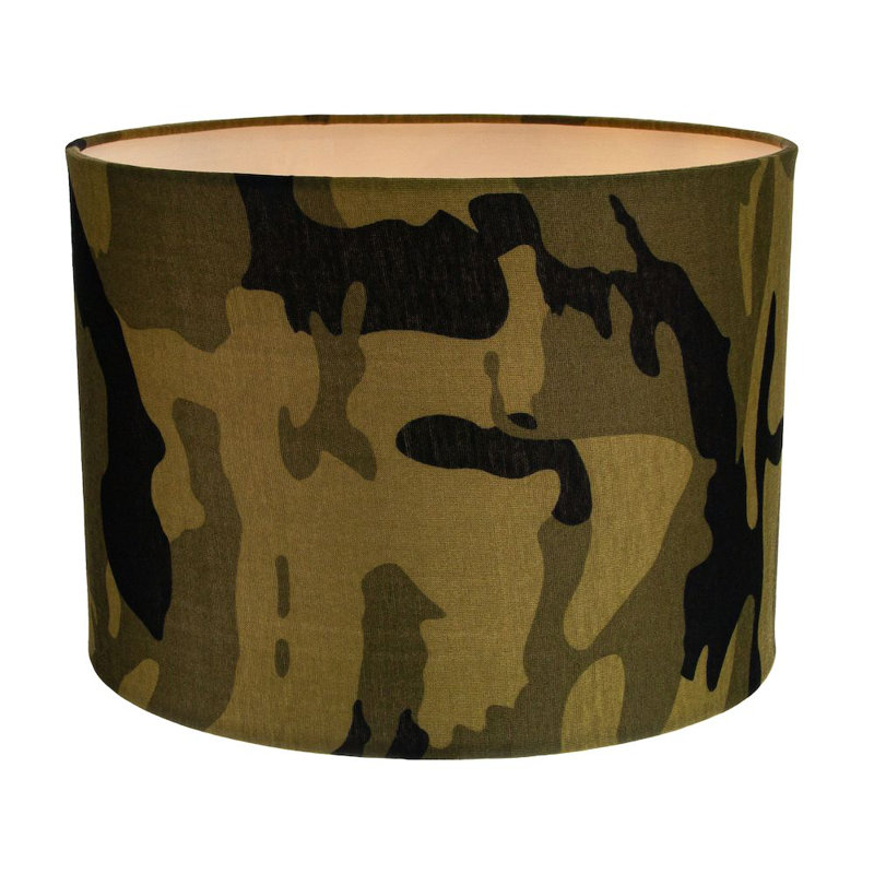 18cm H Cotton Drum Lamp Shade ( Screw On ) in Green