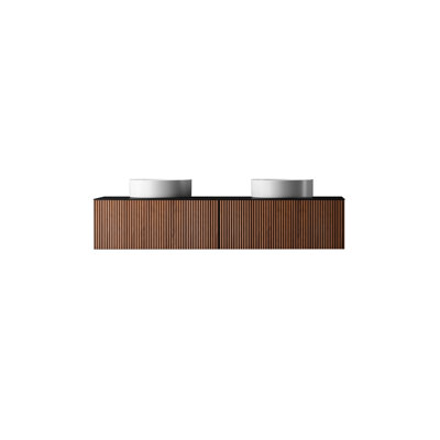 Base de meuble-lavabo double 21,5 po seulement en brun