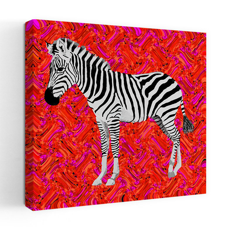 Art contemporain, art zébré contemporain, H 18 po x l 18 po