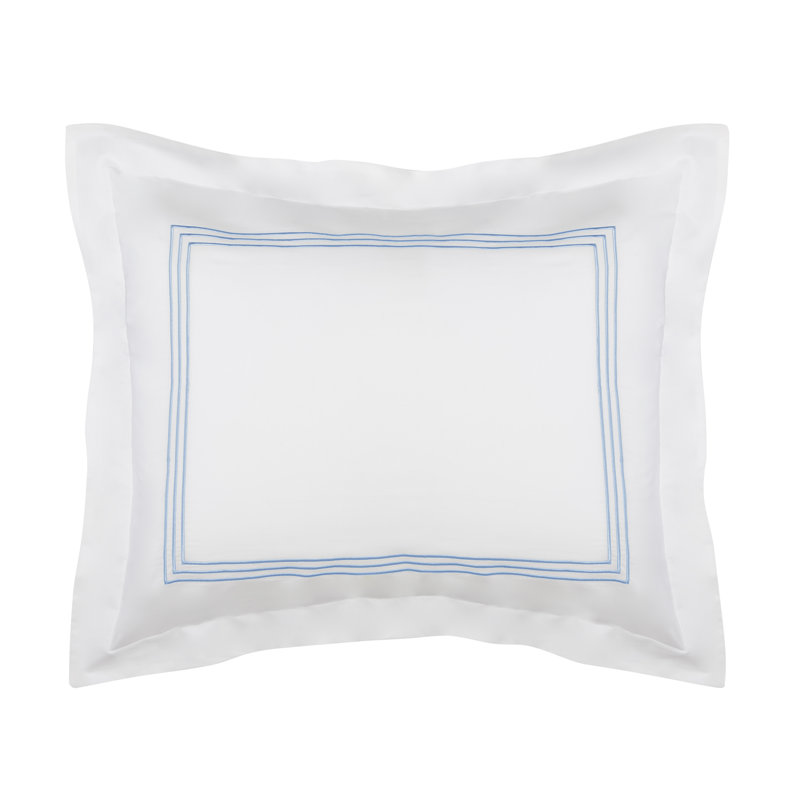 Norma Cotton Blend Pillow Sham, Blue, Queen