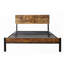 Structure de lit simple en métal - Robuste Aucun sommier tapissier requis, noir moderne pour toute chambre à coucher