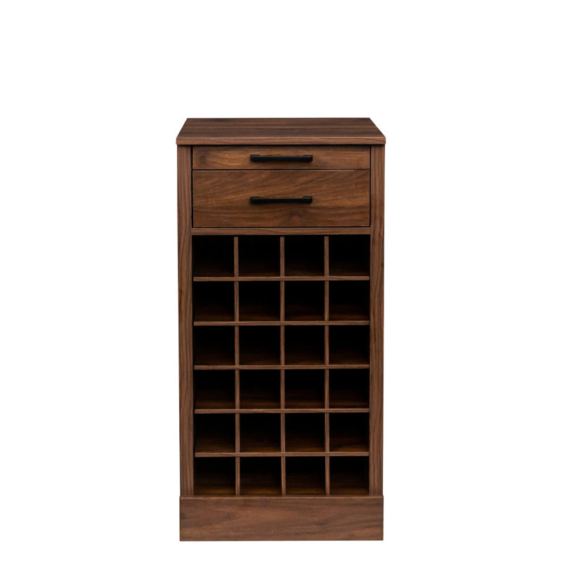 Brown Walnut Buffet Cabinet For Wine - 28 Modular Storage Home, Walnut Brown, 18.28" H x 16.32" W x 36.18" D