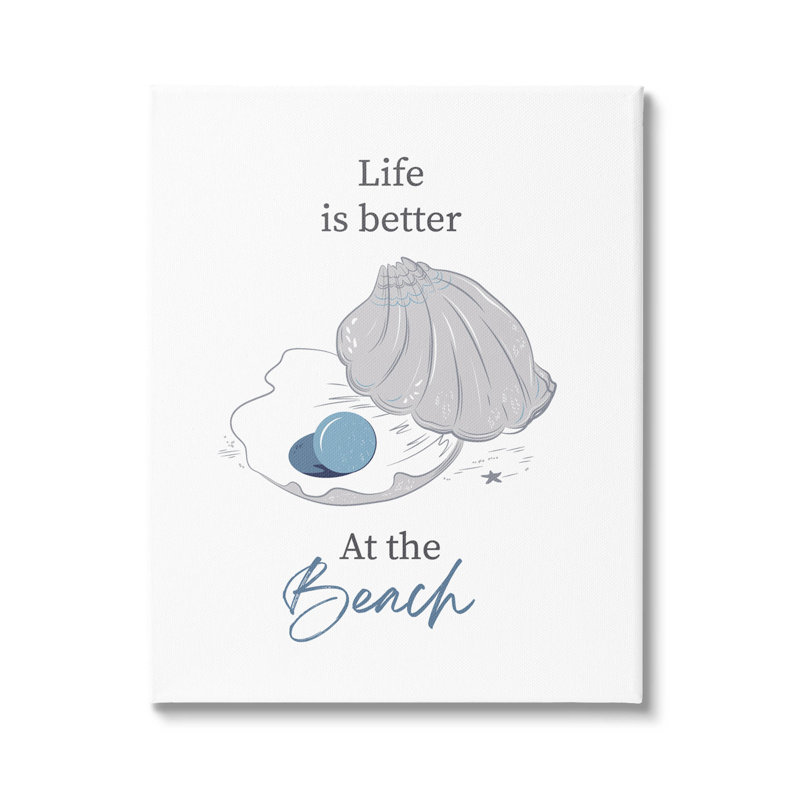 «Life Better At Beach», art giclée perle par Andrea Jasid Grassi, H 20 po x l 16 po x P 1,5 po