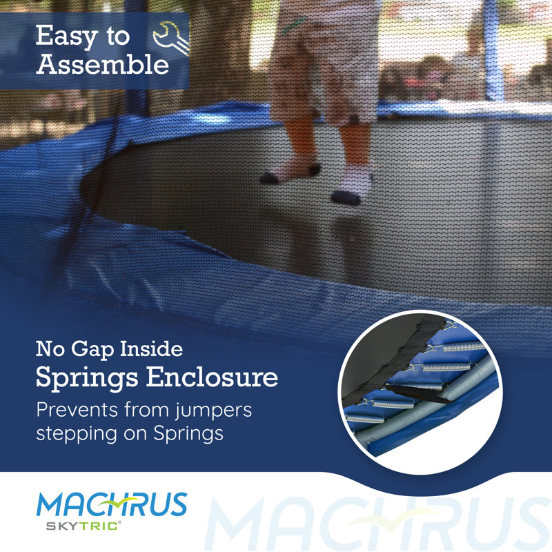 Skytric 15 ft Blue Round Trampoline with Enclosure System