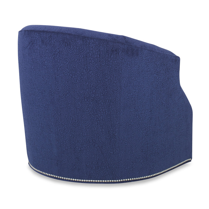 Calvert Swivel Barrel Chair, Polished Nickel Small, Margaret Uniform