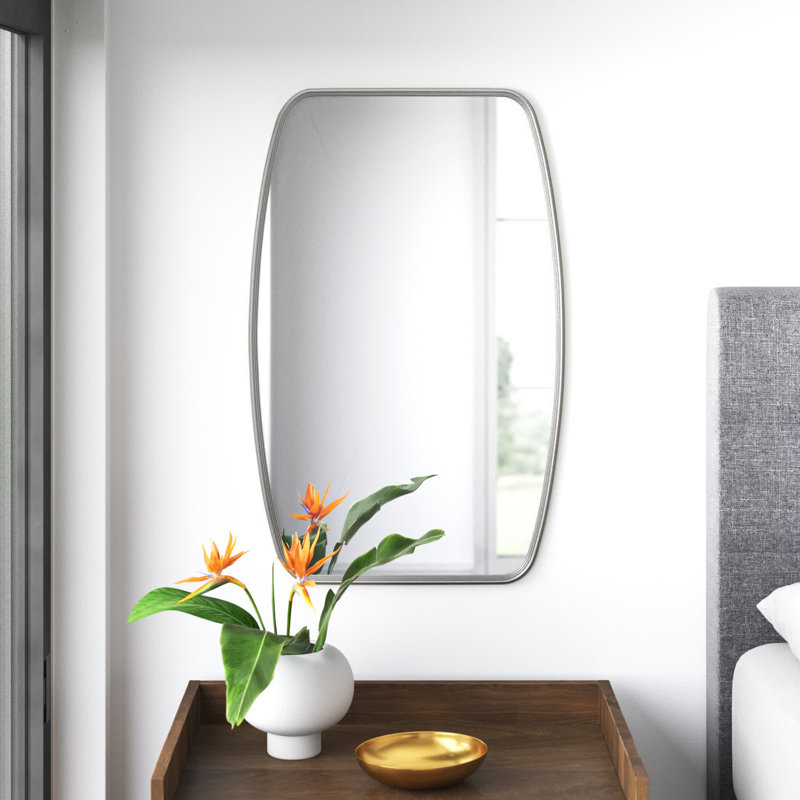Creason Wood Rectangle Mirror, 20" x 32", Silver