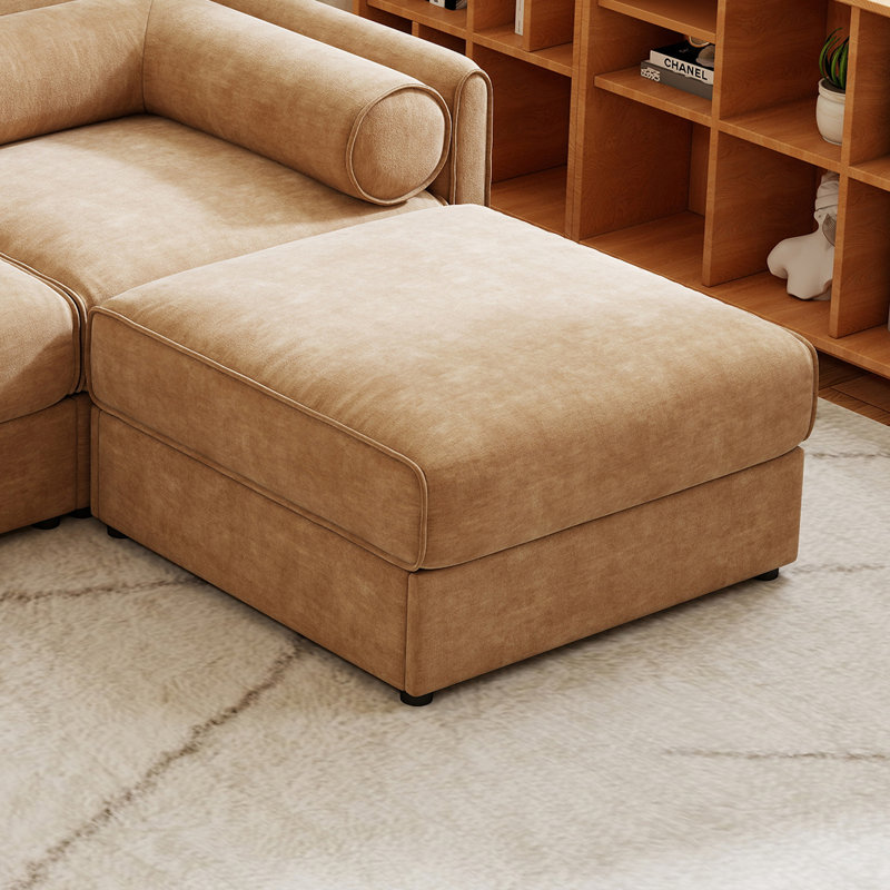 Banc de rangement en tissu chenille avec compartiment caché, repose-pieds multifonctionnel pour le salon, la chambre à coucher ou le bureau, design élégant et peu encombrant