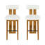 Ensemble de 2 tabourets de bar en bois rembourrés avec revêtement doux-129903713