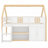 Low Loft Bed Frame with Staircase Entry, Storage Shelving, Cabinets & LED Lighting-1658017256