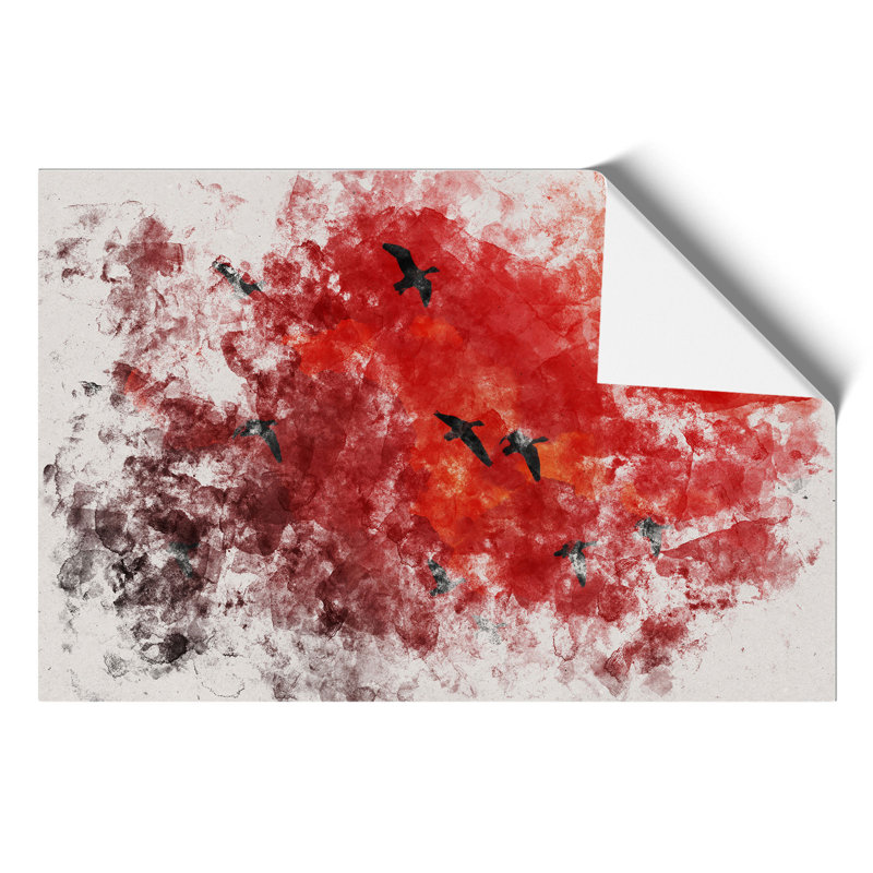 Migratory Geese - Unframed Graphic Art, 30cm H x 42cm W x 0.1cm D