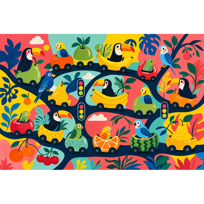 Décoration murale perroquet amovible, Texturé non collé, 160 po x 108 po