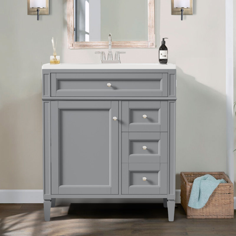 Base de meuble-lavabo simple 29,3 po seulement, Gris