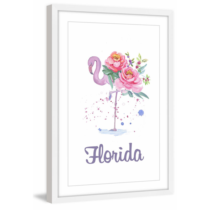 Florida Flamingo Print on Canvas, 12" x 18"