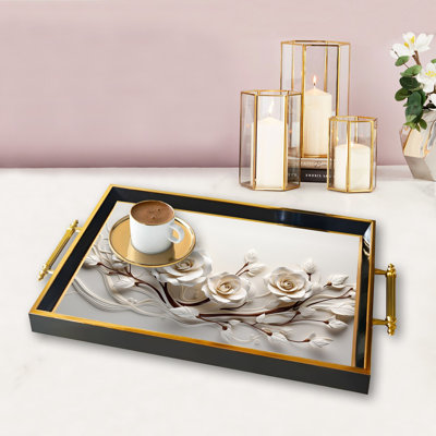 Élégant plateau en verre de 19,7 po x 11,4 po x 1,4 po | Fabrication 100% verre durable | Facile à nettoyer avec un chiffon humide | Idéal pour le service, la présentation décorative et l'organisation | Ajout élégant à la décoration intérieure
