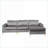 Sectional Sofa with Chaise, Mid-Century Modern L-Shaped Solid Wood Frame | Velvet | Standard