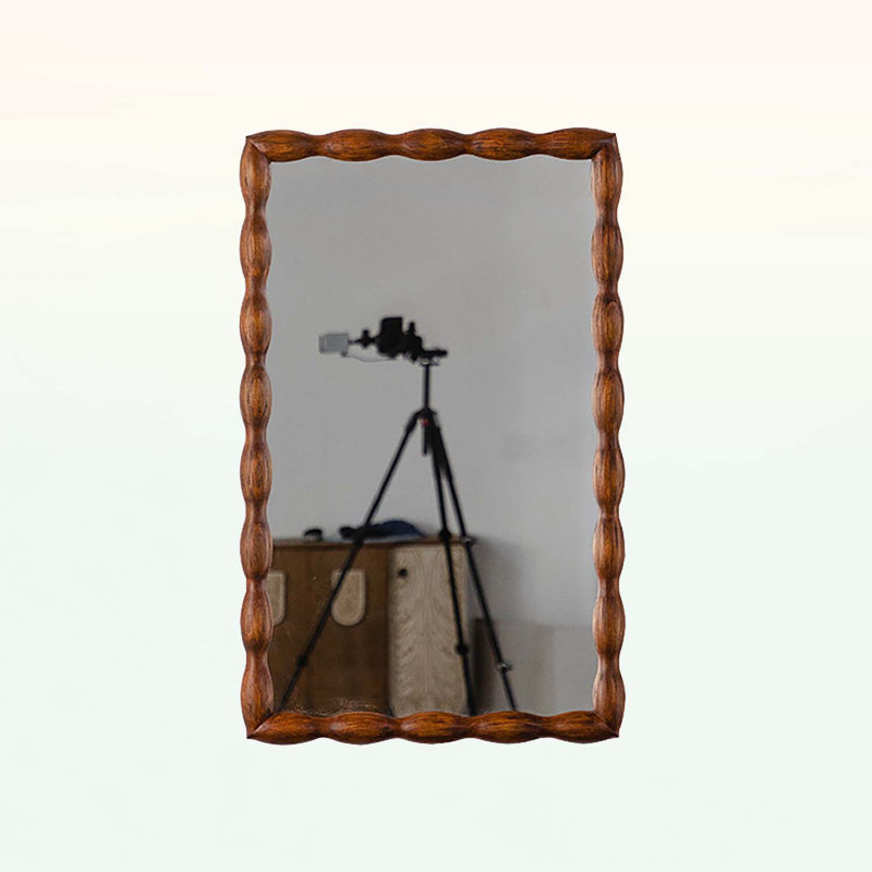 Modern Mirror with Wood Frame