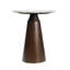 Table d'appoint ronde moderne en marbre blanc de 18 po Kaito, table d'appoint en pierre naturelle avec piédestal en bois de noyer massif-321739328