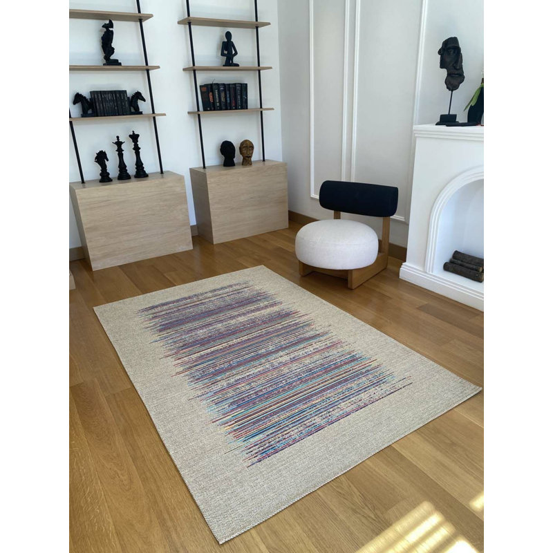 Tapis en coton Laurim, Rectangle 2 pi 7 po x 4 pi 11 po