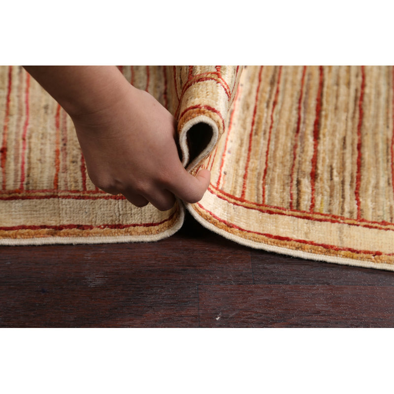 One-of-a-Kind 6'6" X 8' New Age Wool Area Rug in Beige