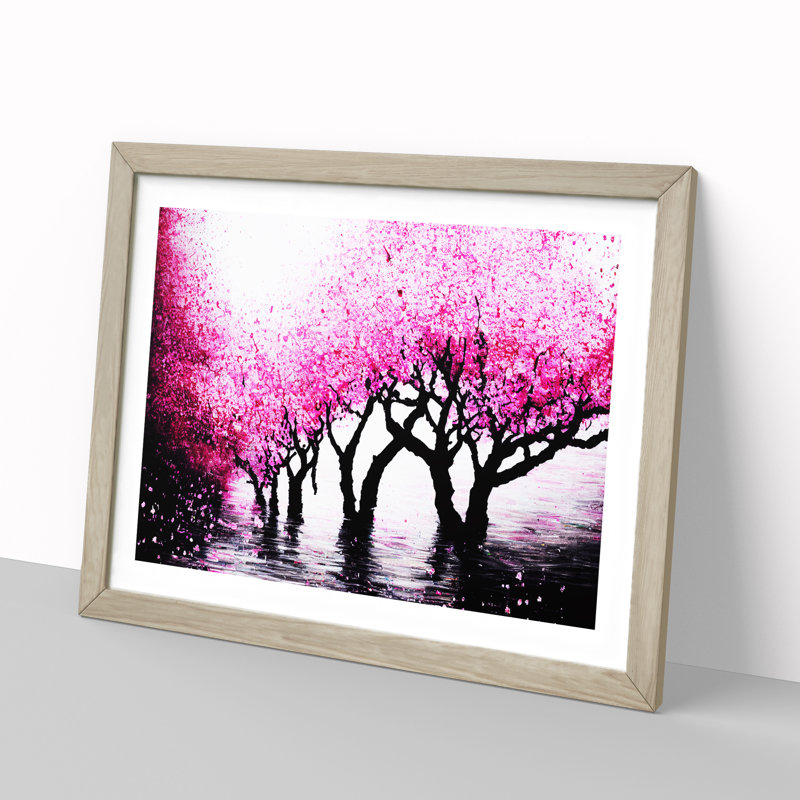 Cherry Blossom Tree - Single Picture Frame Painting, 34cm H x 46cm W x 2cm D, Oak