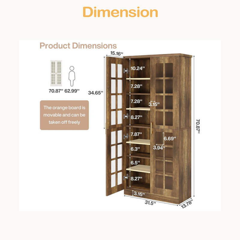 Tall Storage Cabinet,Spacious Kitchen Pantry,Kitchen Cupboard