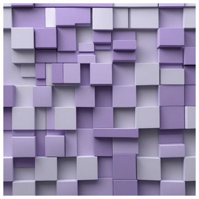 Édredon mauve à cubes