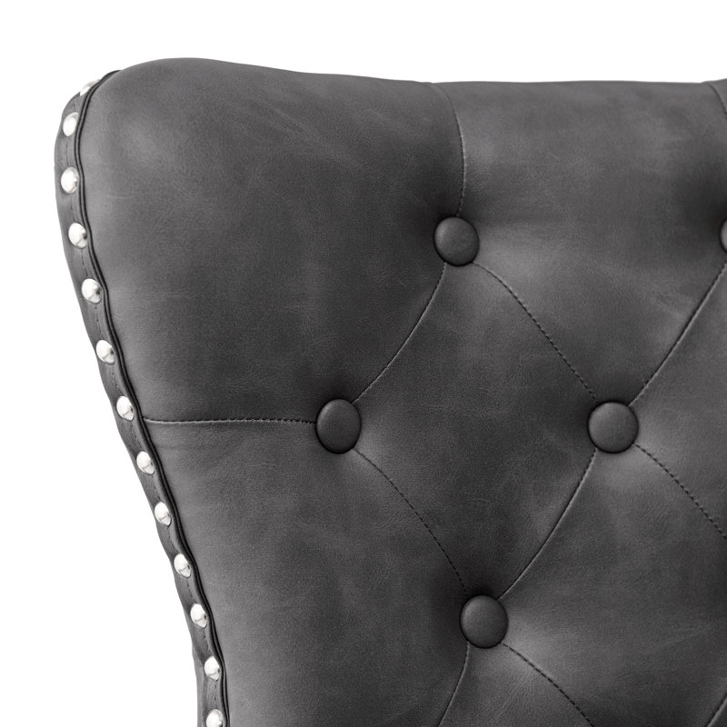 Chaise parsons rembourrée Seita, Gris / naturel, 2