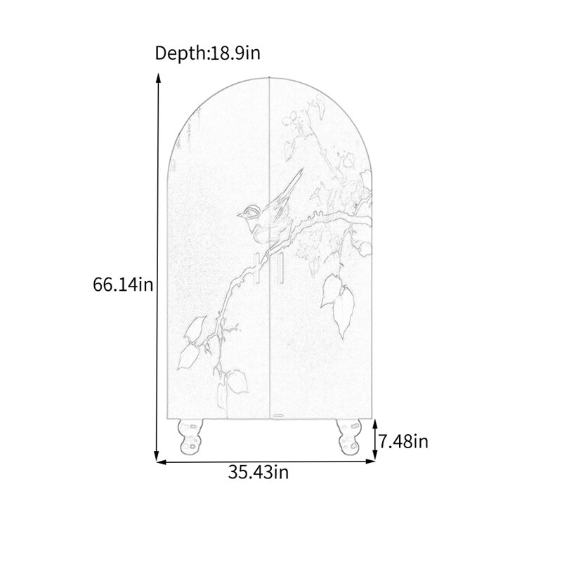 Armoire sophistiquée à deux portes en noyer