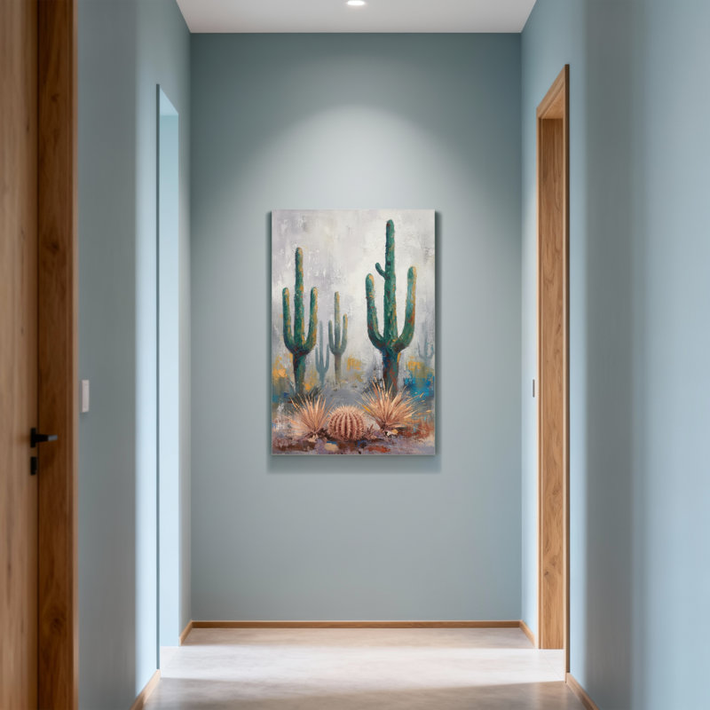 Plantes et fleurs, paysage de cactus du désert, reproduction d'art sur toile, H 36 po x l 24 po