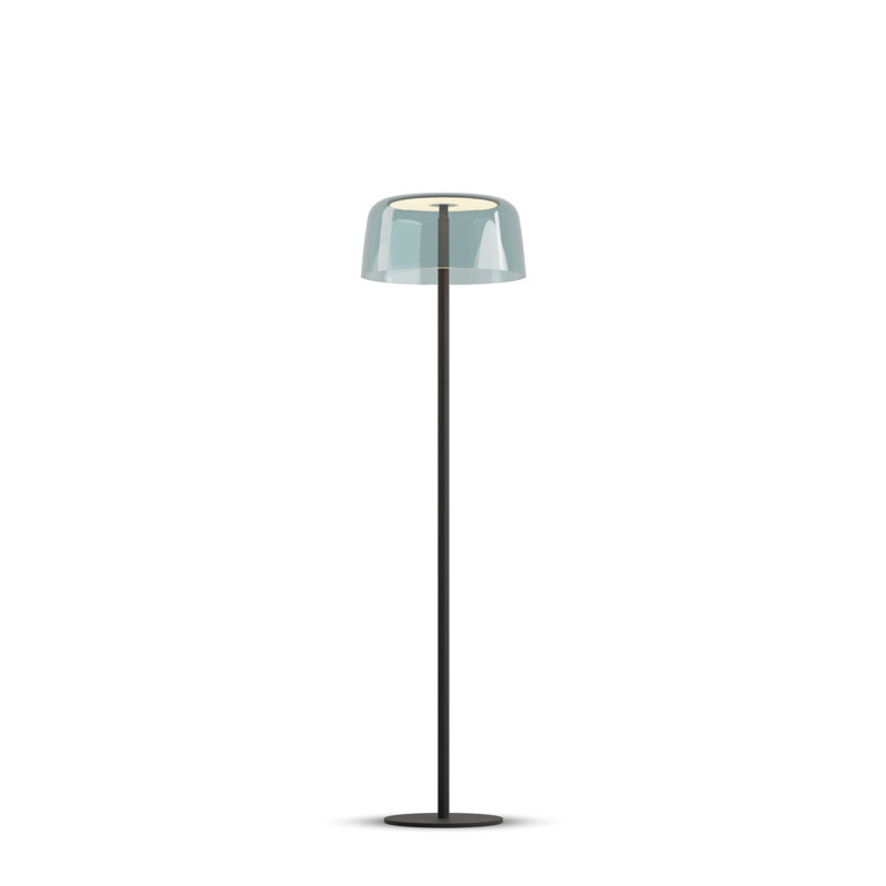 Yurei LED Floor Lamp, Matte Black, Blue