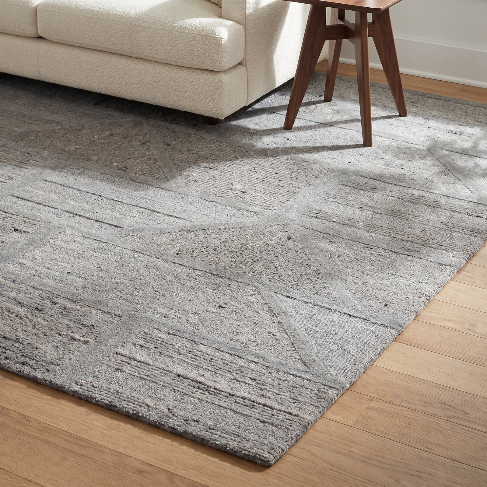 Sellman Hand-Tufted Geometric Wool Rug, Rectangle 8'9" x 11'9"