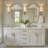 Contemporary Dual Arch Scalloped Bathroom Vanity Mirror | Stainless Steel Frame-1960197731-1970605326