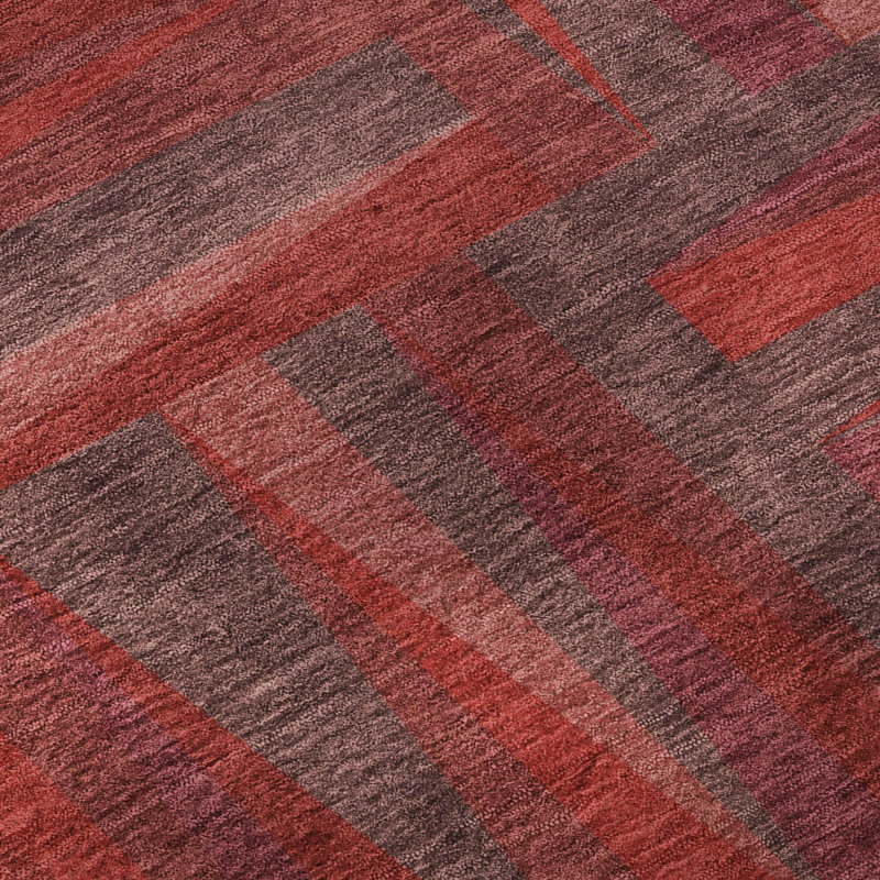 Premium Machine Washable Collett AMF1012 Squares Rug, Rectangle 3' x 5'