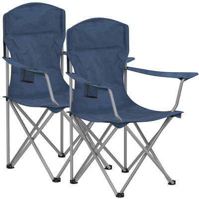Ensemble de 2 chaises pliantes avec porte-gobelet