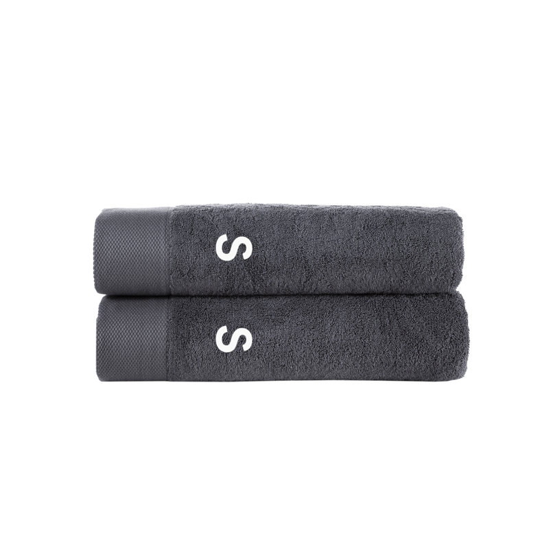 Merikas 2 pcs Bath Sheets, Anthracite, Bath Sheets - 2 Pack, S