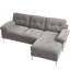 Canapé modulaire rembourré en chenille 82,7 po Rhylin, petit canapé confortable avec méridienne réversible pour espaces compacts-1542428119