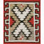 Antique Native American Tribal Geometric Double Heart Design Navajo Rug