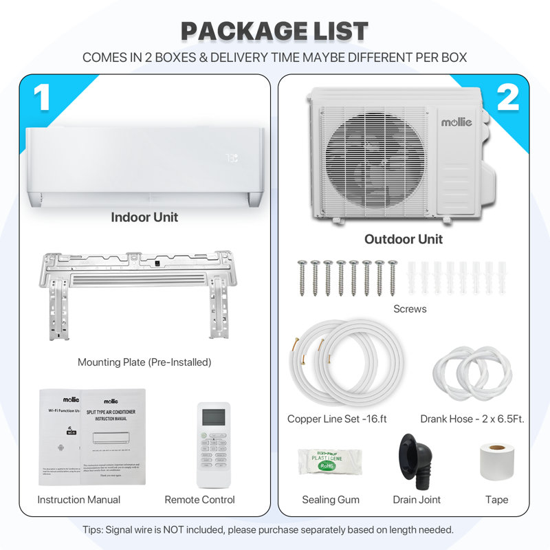 White 12000 BTU Wi-Fi Enabled Mini Split Air Conditioner with Heater and Remote