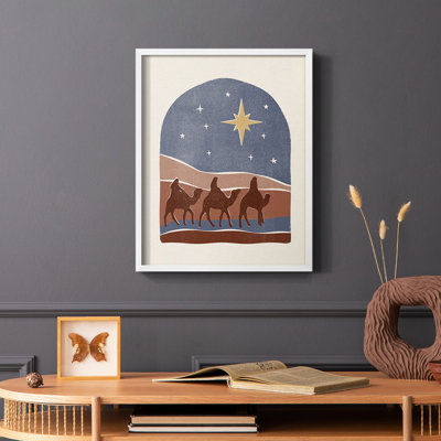 Boho Nativité II, reproduction encadrée - bois massif