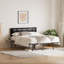 Metal Floating Bed Frame with Adjustable Height Upholstered Headboard, Built-in USB Charging & LED Lighting-135960582
