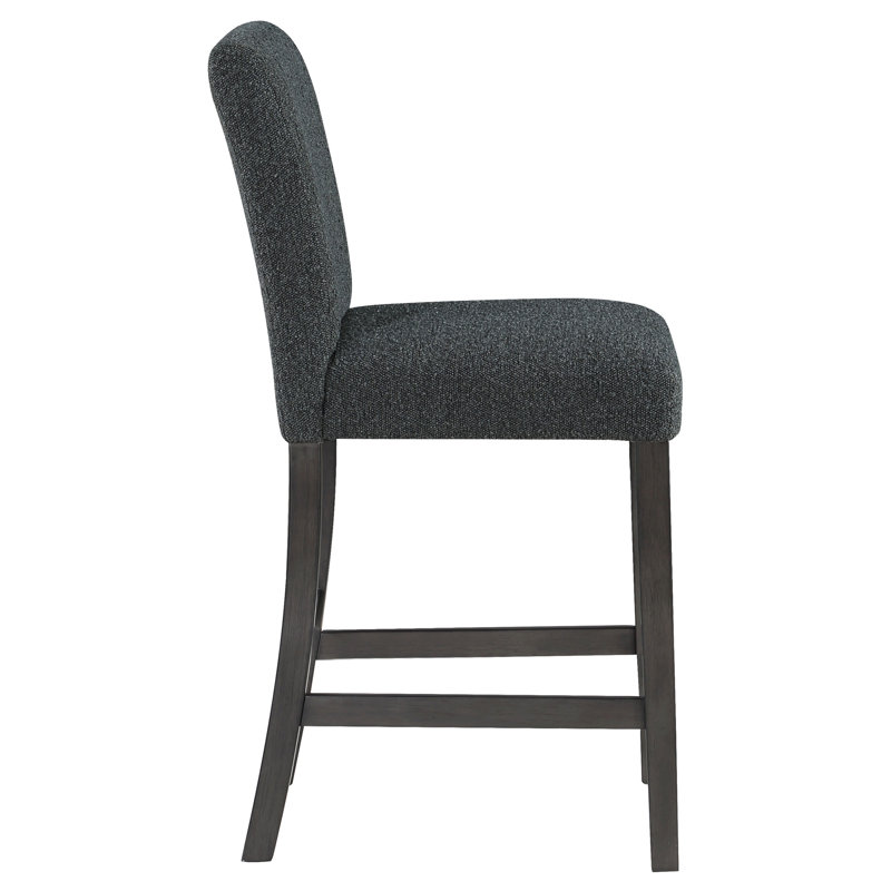 Chaise de comptoir rembourrée Aliziah, Noir, noir, noir, noir