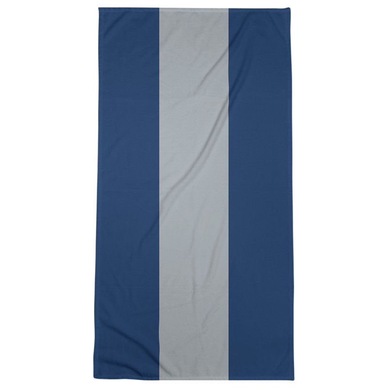 Columbus Lightweight Beach Towel, Blue/Flat Silver/Blue, Poly/Cotton