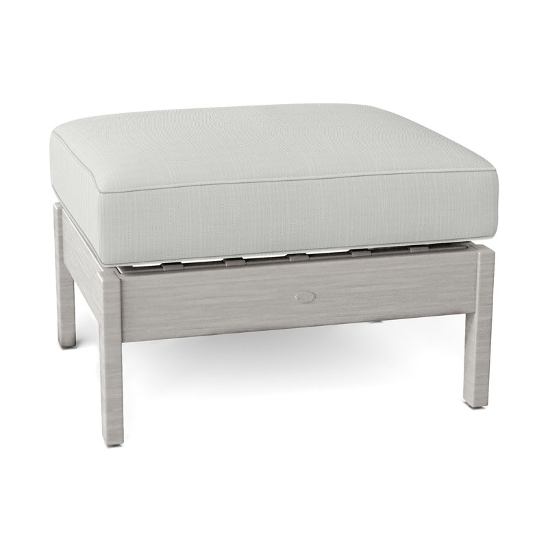 Repose-pieds en aluminium Kennebunkport - Huître, Welt, Sunbrella® argent Verona, Huître
